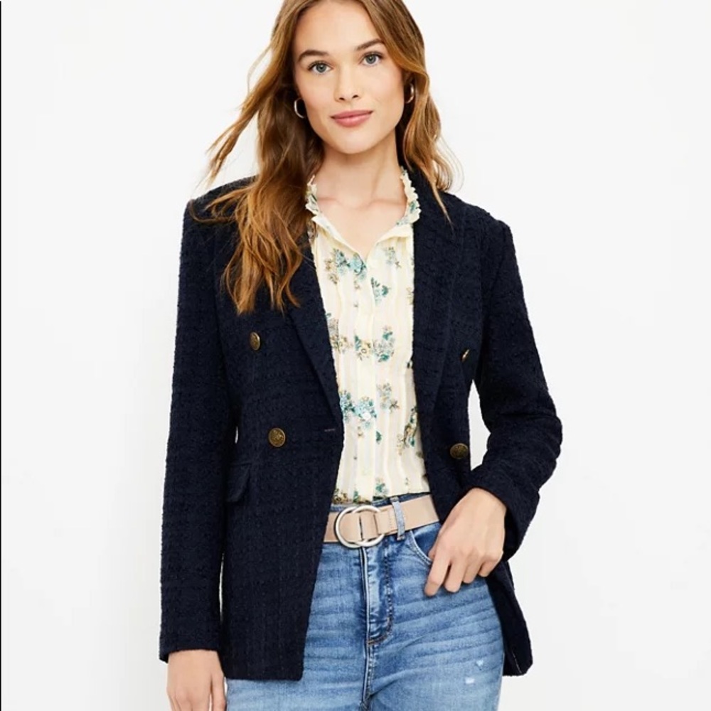 Tweed double breasted blazer